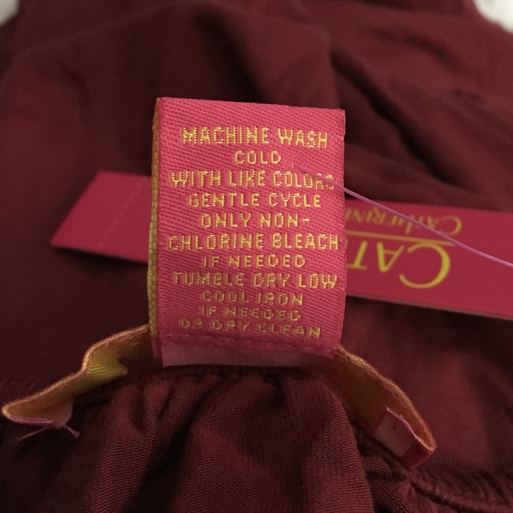 Catherine Malandrino Short Sleeve Top Cranberry S - Picture 8 of 10